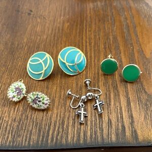 Bundle of Four pair clip on earrings